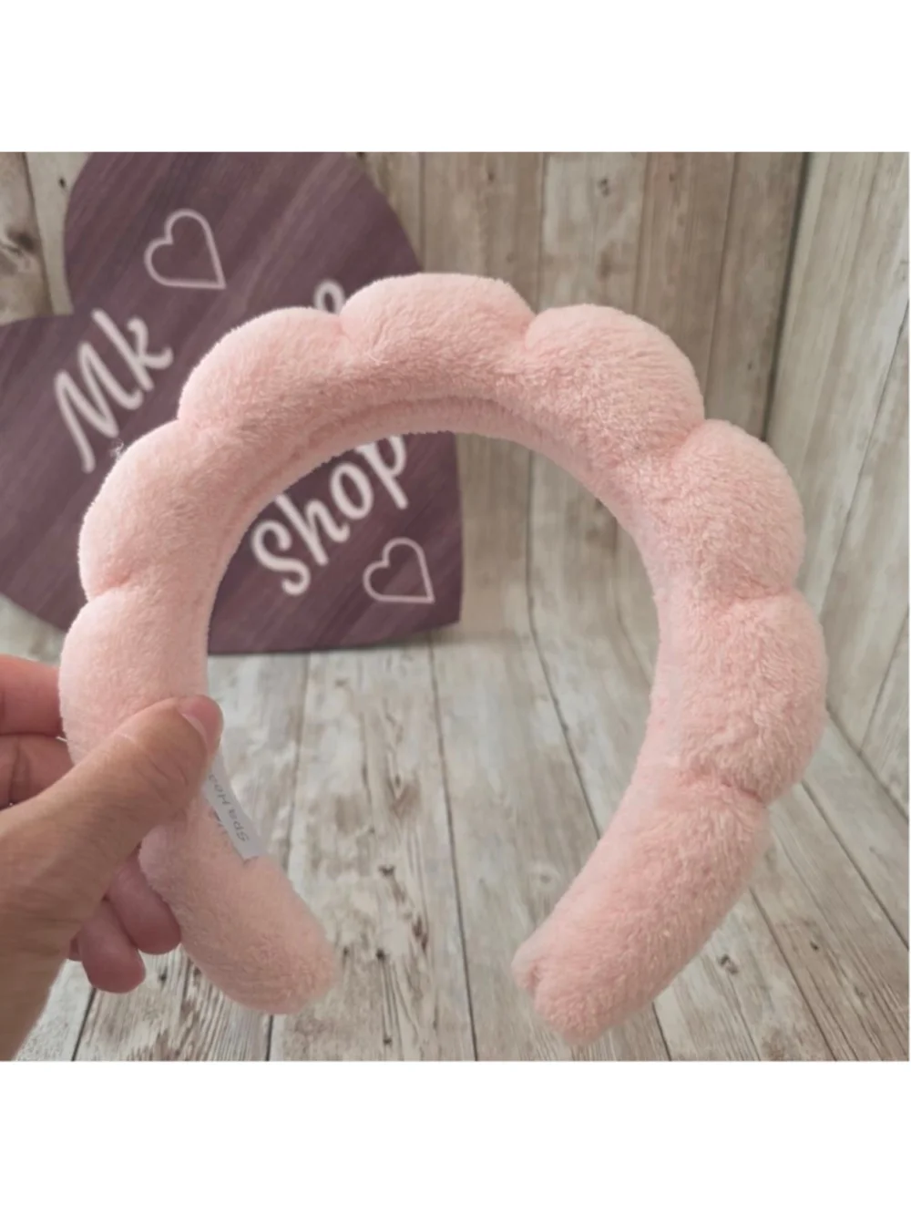Unbranded Pink Fluffy Headband & Wristbands Set NWOT